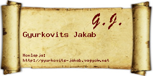 Gyurkovits Jakab névjegykártya